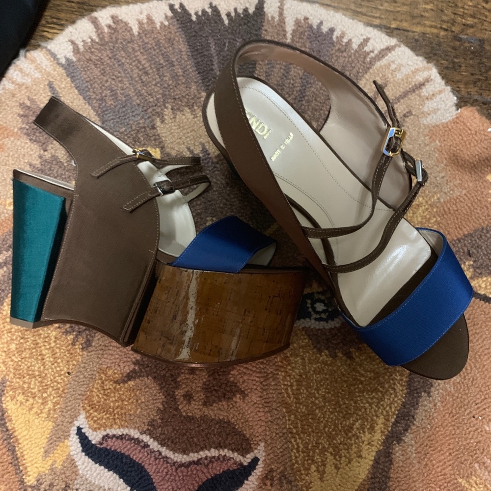 Fendi Ff Platforms Color Block Flatform Spring Tr… - image 3